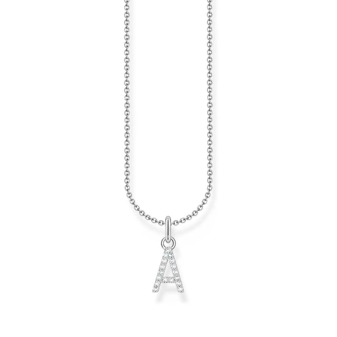 THOMAS SABO NECKLACE with Letter Pendant A and White Zirconia - SILVER TKE2240