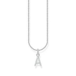 THOMAS SABO NECKLACE with Letter Pendant A and White Zirconia - SILVER TKE2240