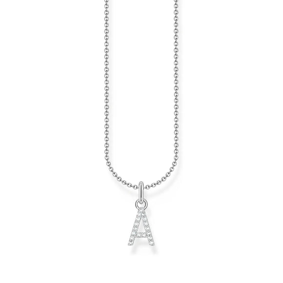 THOMAS SABO NECKLACE with Letter Pendant A and White Zirconia - SILVER TKE2240