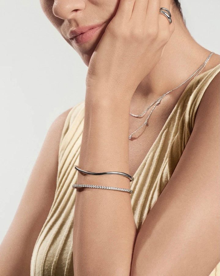 Ania Haie Silver Pavé Tennis Bangle B079-02H
