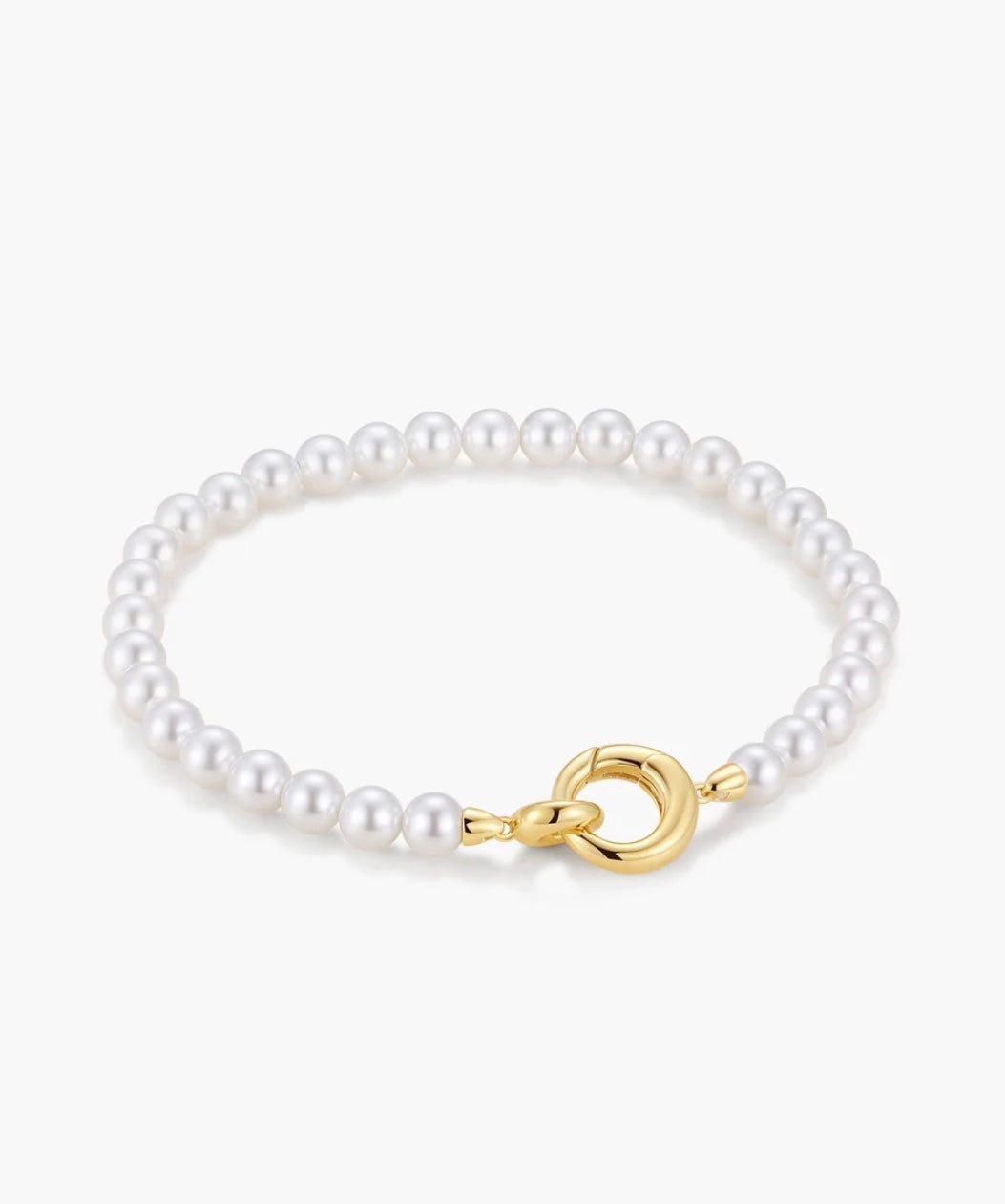 Ania Haie Gold Elegant Shell Pearl 18.5cm Bracelet B077-02G