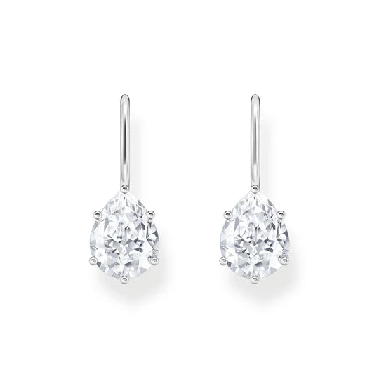 THOMAS SABO EARRINGS With White Drop-Shaped Zirconia - Silver TH2290