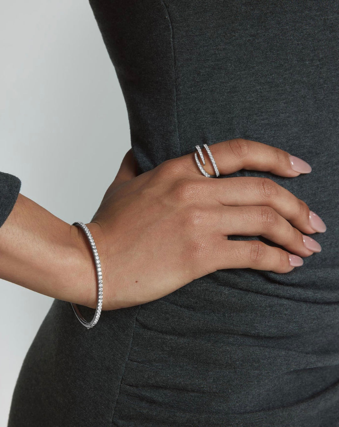 Ania Haie Silver Pavé Tennis Bangle B079-02H