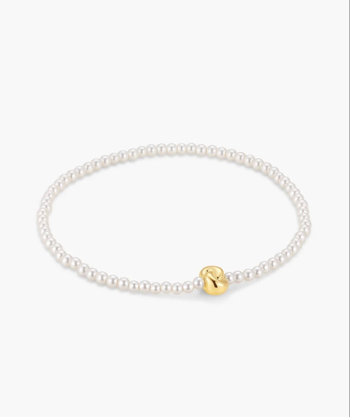 Ania Haie Gold Glass Pearl & Twist Beaded 17cm Bracelet B077-01G