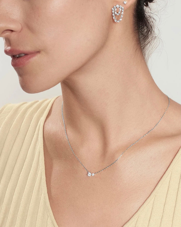 Ania Haie Silver Prong Set Duo Necklace N079-01H
