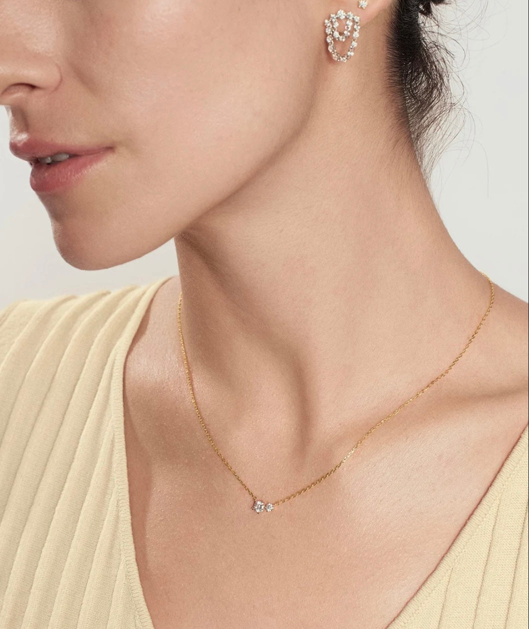 Ania Haie Gold Prong Set Duo Necklace N079-01G