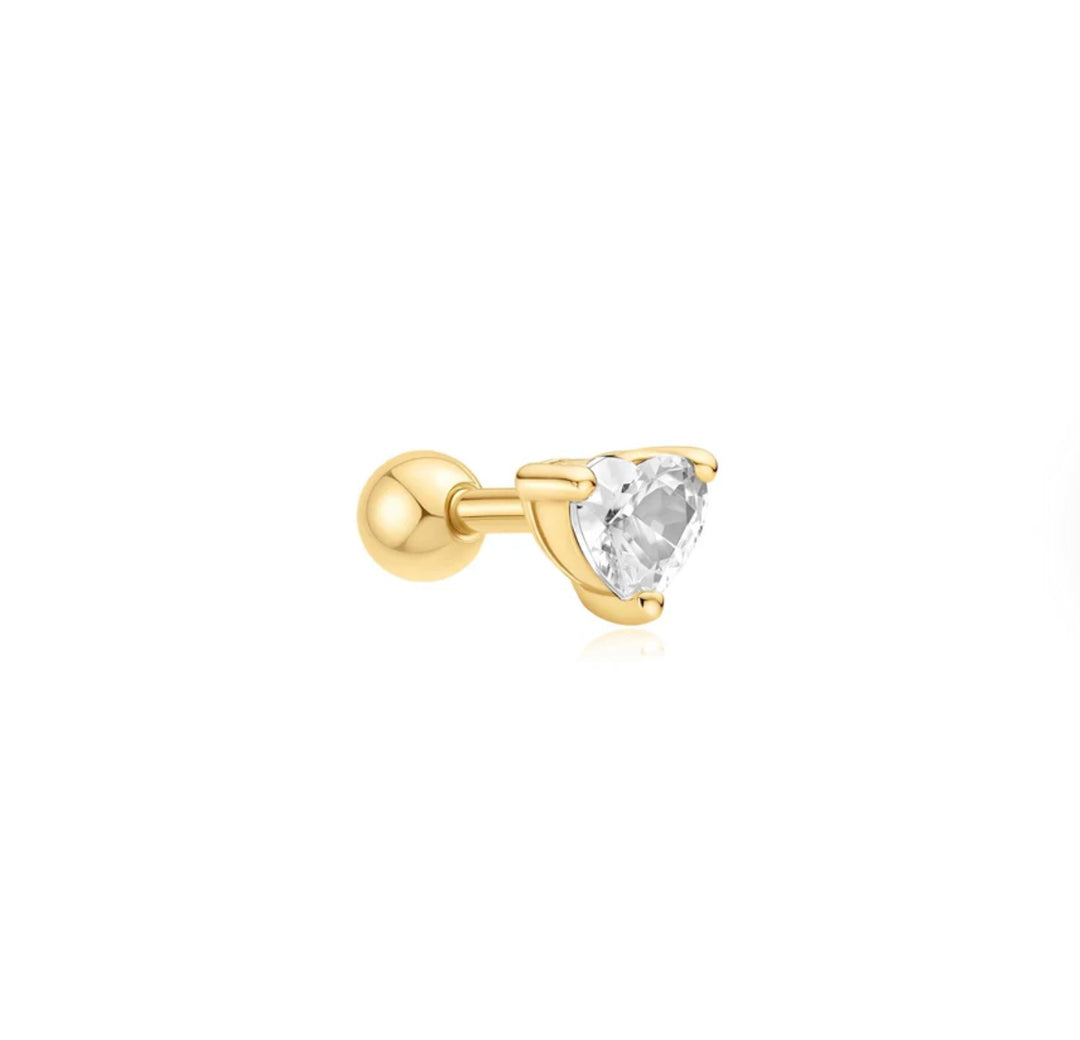 Ania Haie Gold Heart Barbell Single Earring E070-02G