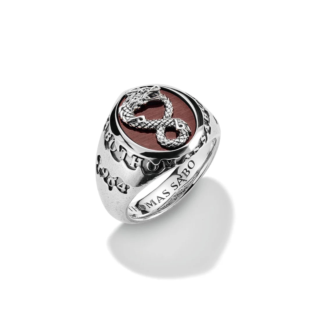 THOMAS SABO Signet Ring Dragon Red Tiger’s Eye TR2517M