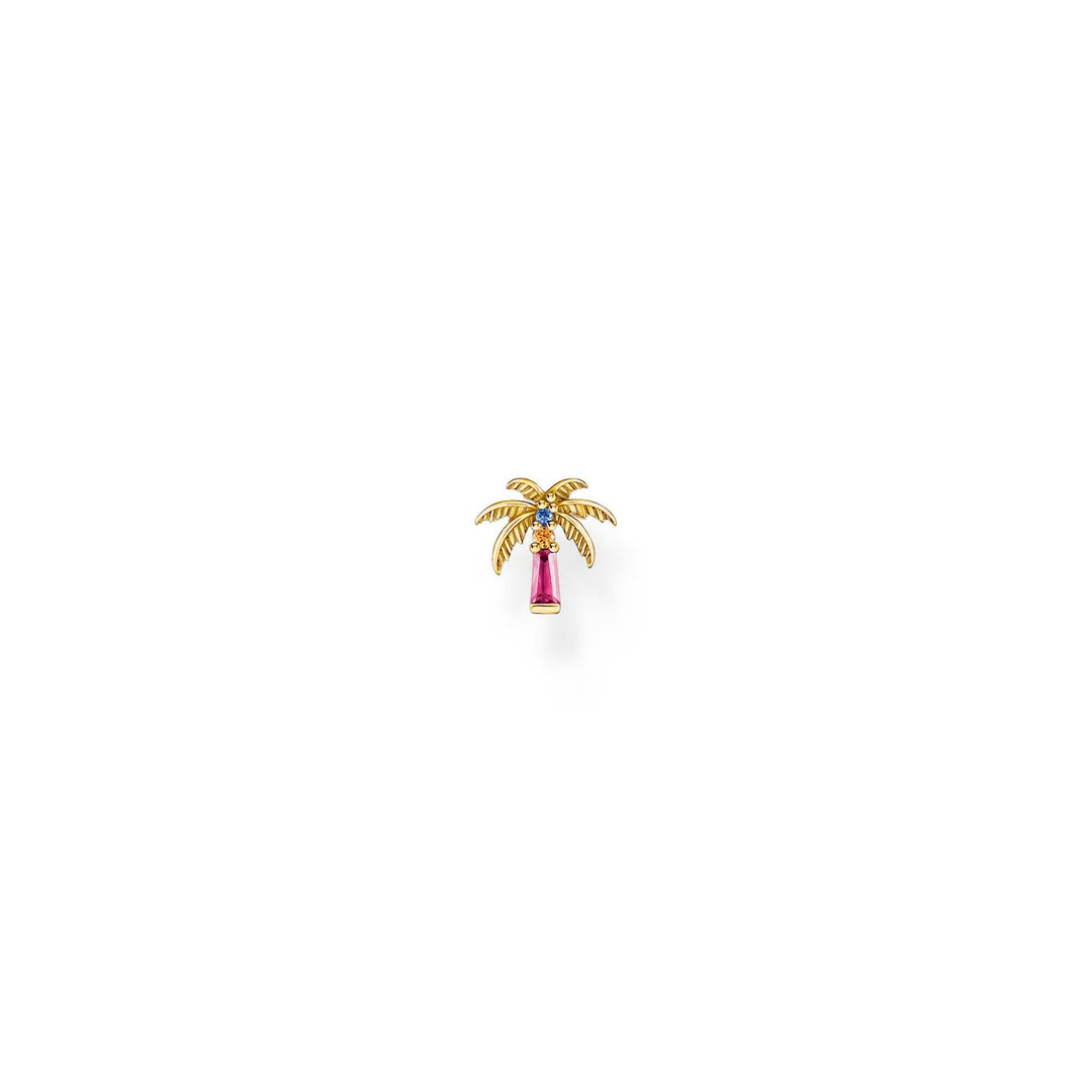 THOMAS SABO SINGLE EAR STUD Palm Tree with Colourful Stones TH2285Y