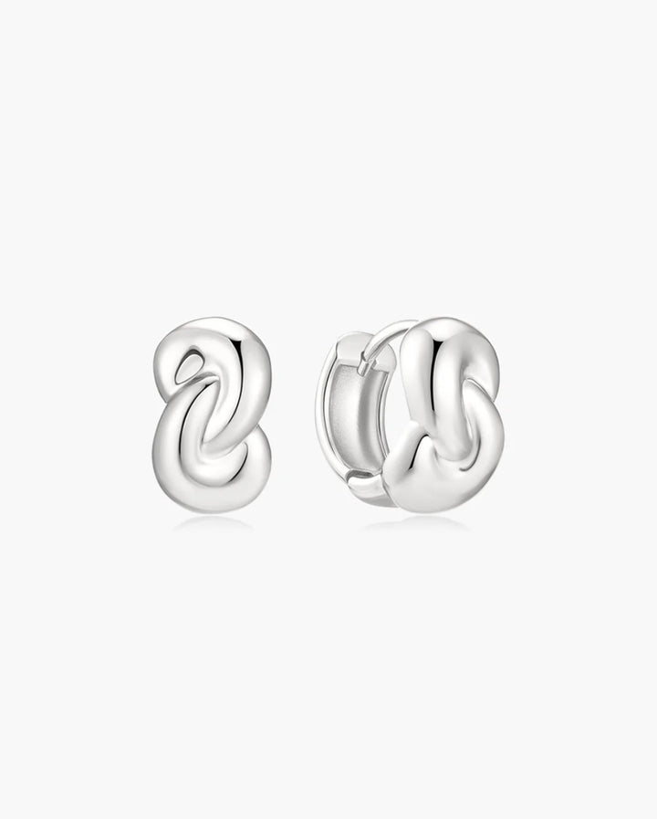 Ania Haie Silver Rope Twist Huggie Hoop Earrings E077-03H