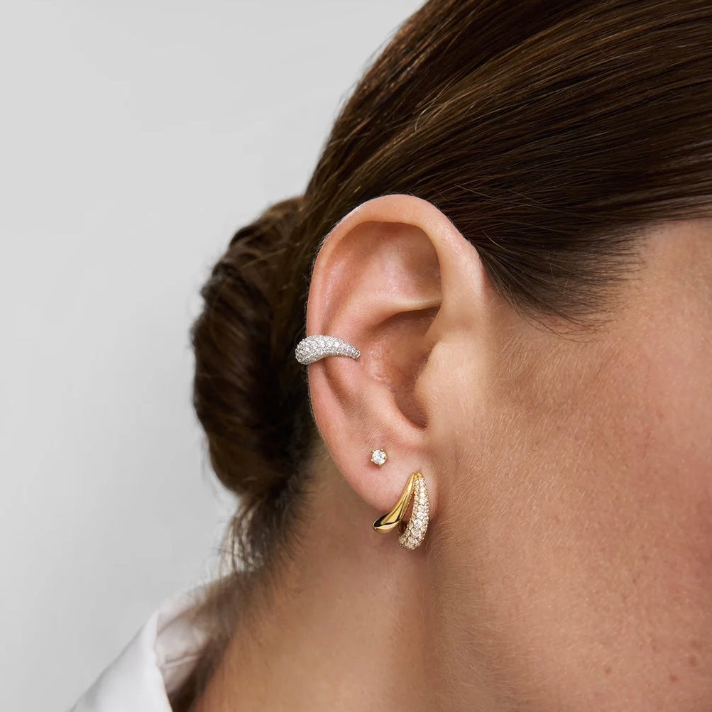 Ania Haie Gold Five-Prong Sparkle Barbell Earring E079-03G