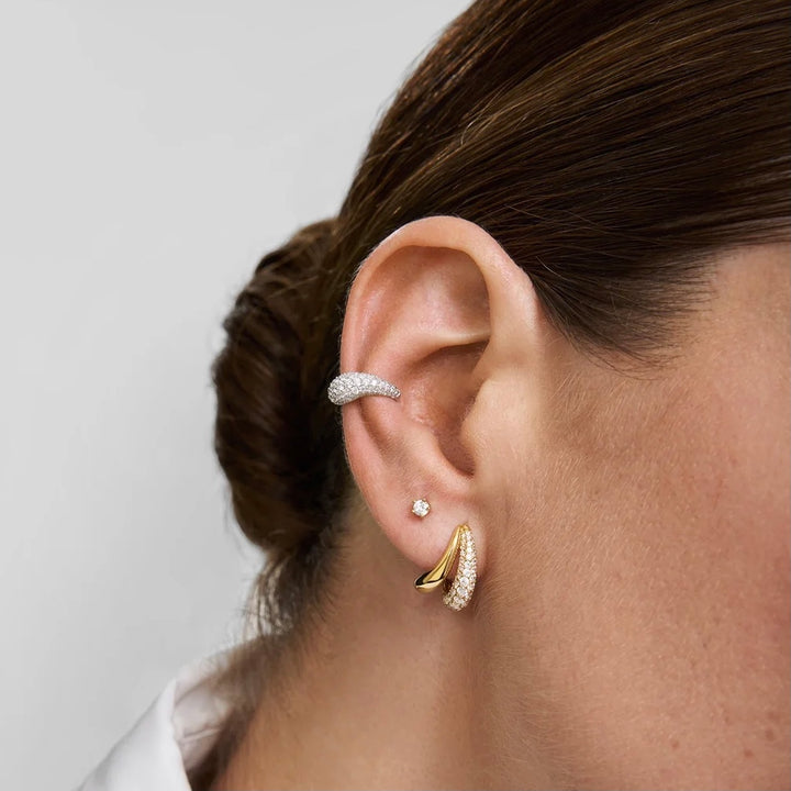 Ania Haie Gold Five-Prong Sparkle Barbell Earring E079-03G