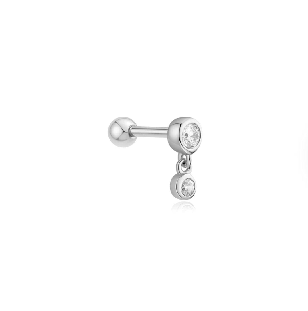Ania Haie Silver Bezel Dangle Barbell Single Earring E070-09H