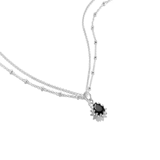 THOMAS SABO Black Stone Drop Necklace TKE2294BL