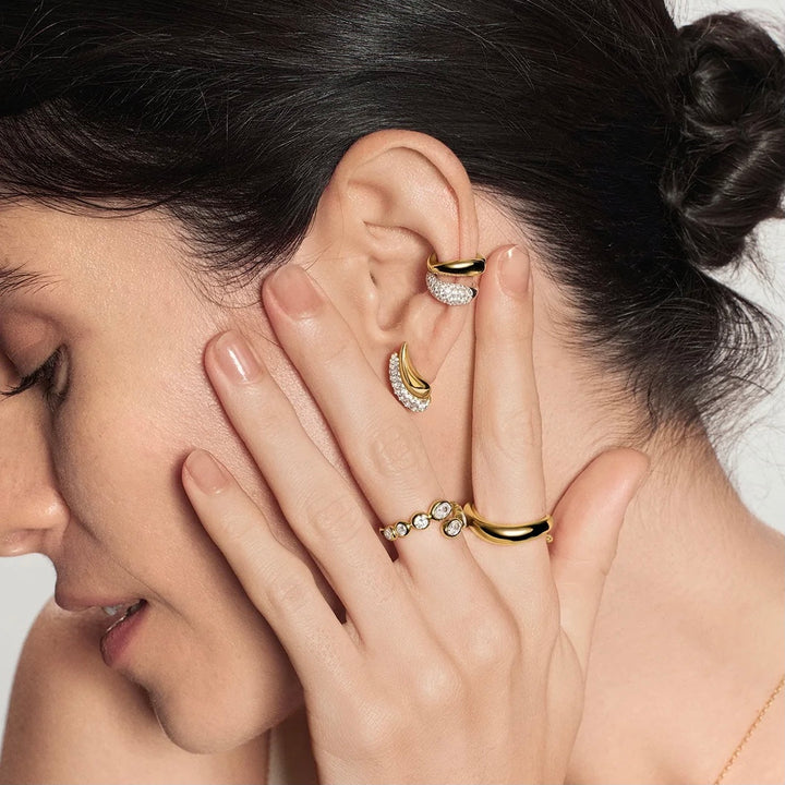 Ania Haie Gold Wave Huggie Hoop Earrings E079-11G