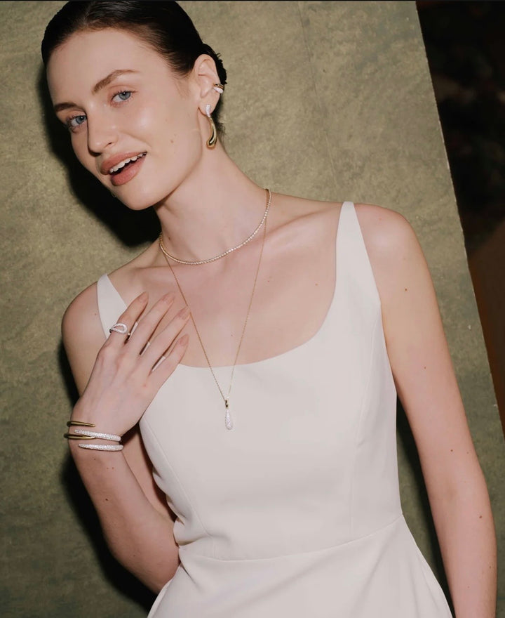 ANIA HAIE Gold Pavé Statement Teardrop 48-53cm Necklace N078-05G