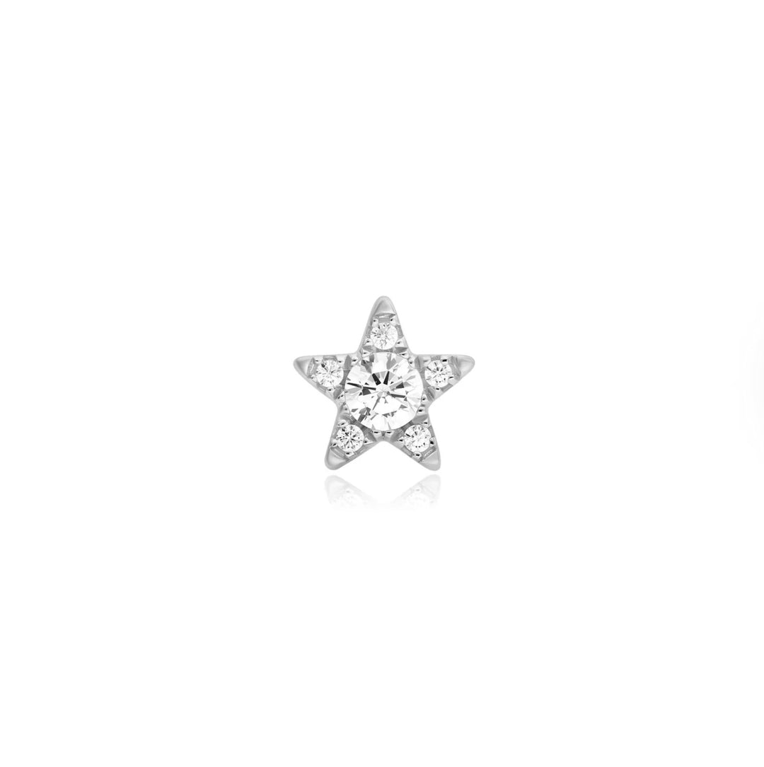 Ania Haie Silver Five-Point Star Barbell Single Earring E070-11H