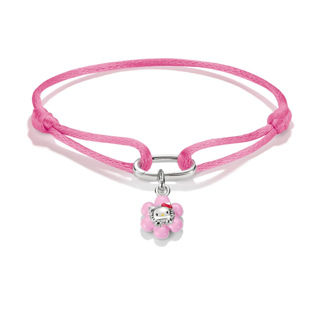 THOMAS SABO Hello Kitty Textile Bracelet with Pink Flower TA2243