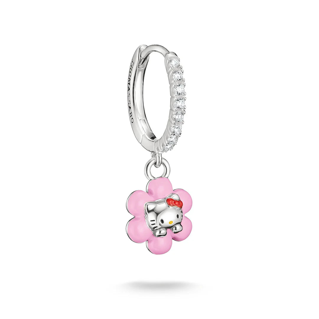 THOMAS SABO Hello Kitty Single Hoop Earring Flower with Zirconia TCR773
