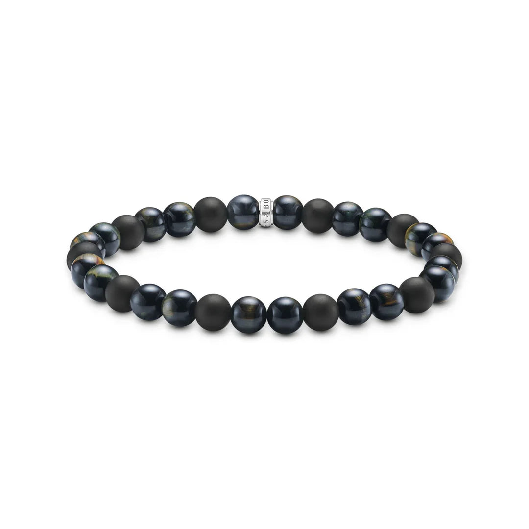 THOMAS SABO Talisman Bracelet with Tiger Eye and Obsidian Beads TA2182BL