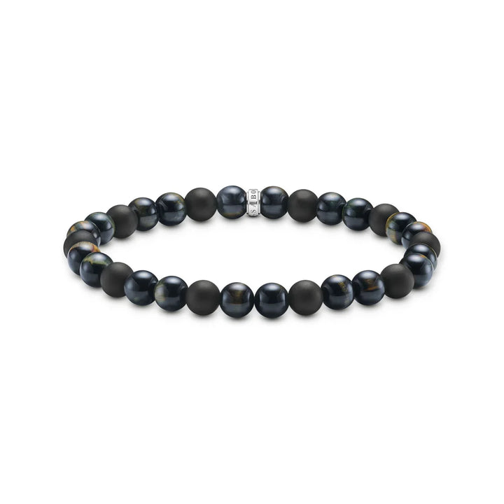 THOMAS SABO Talisman Bracelet with Tiger Eye and Obsidian Beads TA2182BL