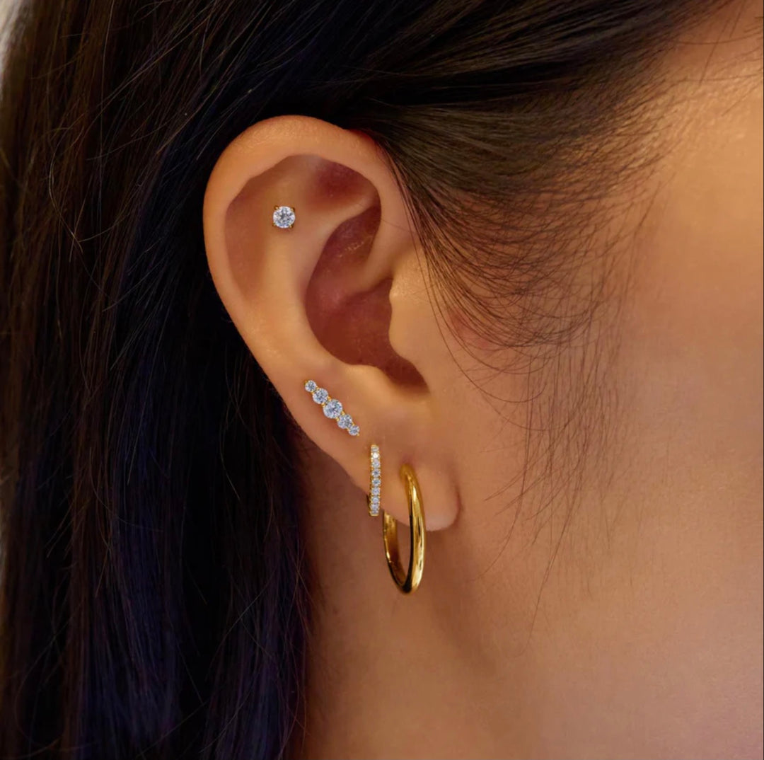 Ania Haie Gold Sparkle Round Barbell Single Earring E070-03G