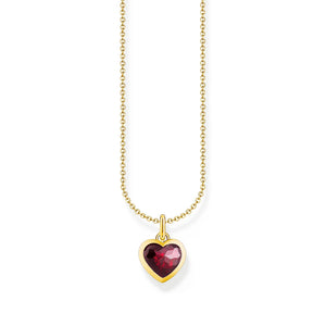 THOMAS SABO HEART PENDANT NECKLACE Gold with Red Zirconia TKE2268Y