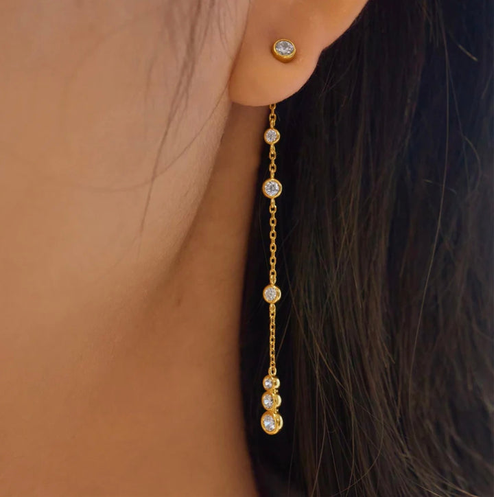 Ania Haie Gold Cascade Station Drop Stud Earrings E075-12G
