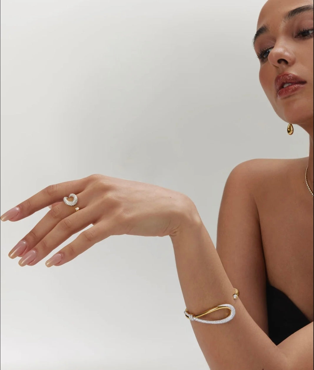 Ania Haie Gold Pavé Knot Adjustable Ring R077-01G