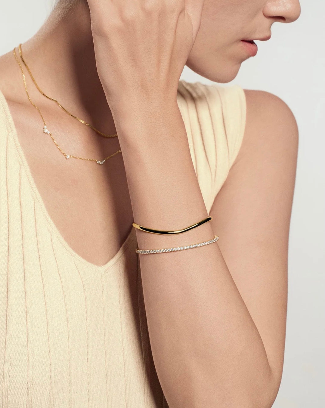 Ania Haie Gold Pavé Tennis Bangle B079-02G