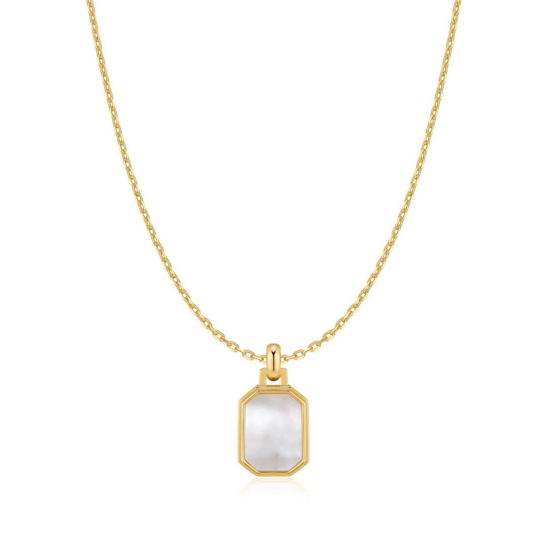 Ania Haie Gold Square Mother-of-Pearl Necklace N072-02G