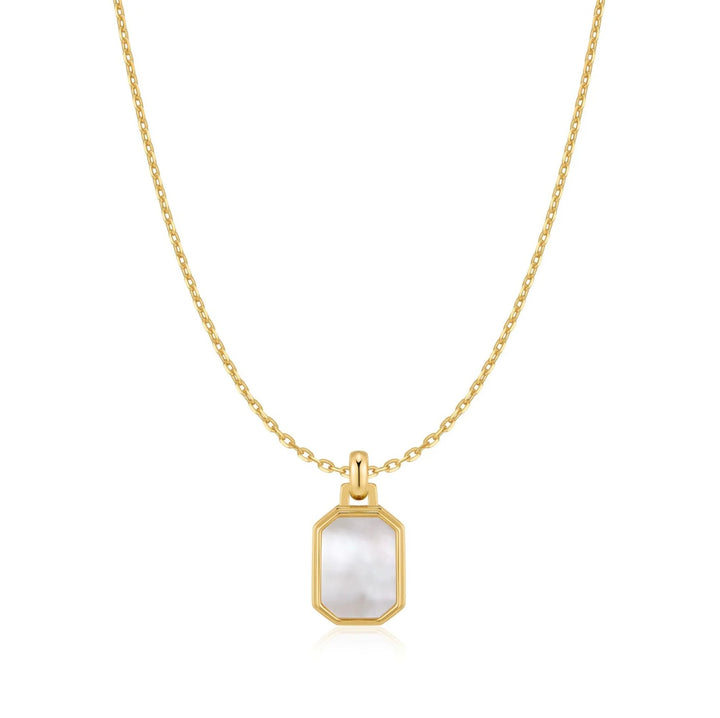 Ania Haie Gold Square Mother-of-Pearl Necklace N072-02G