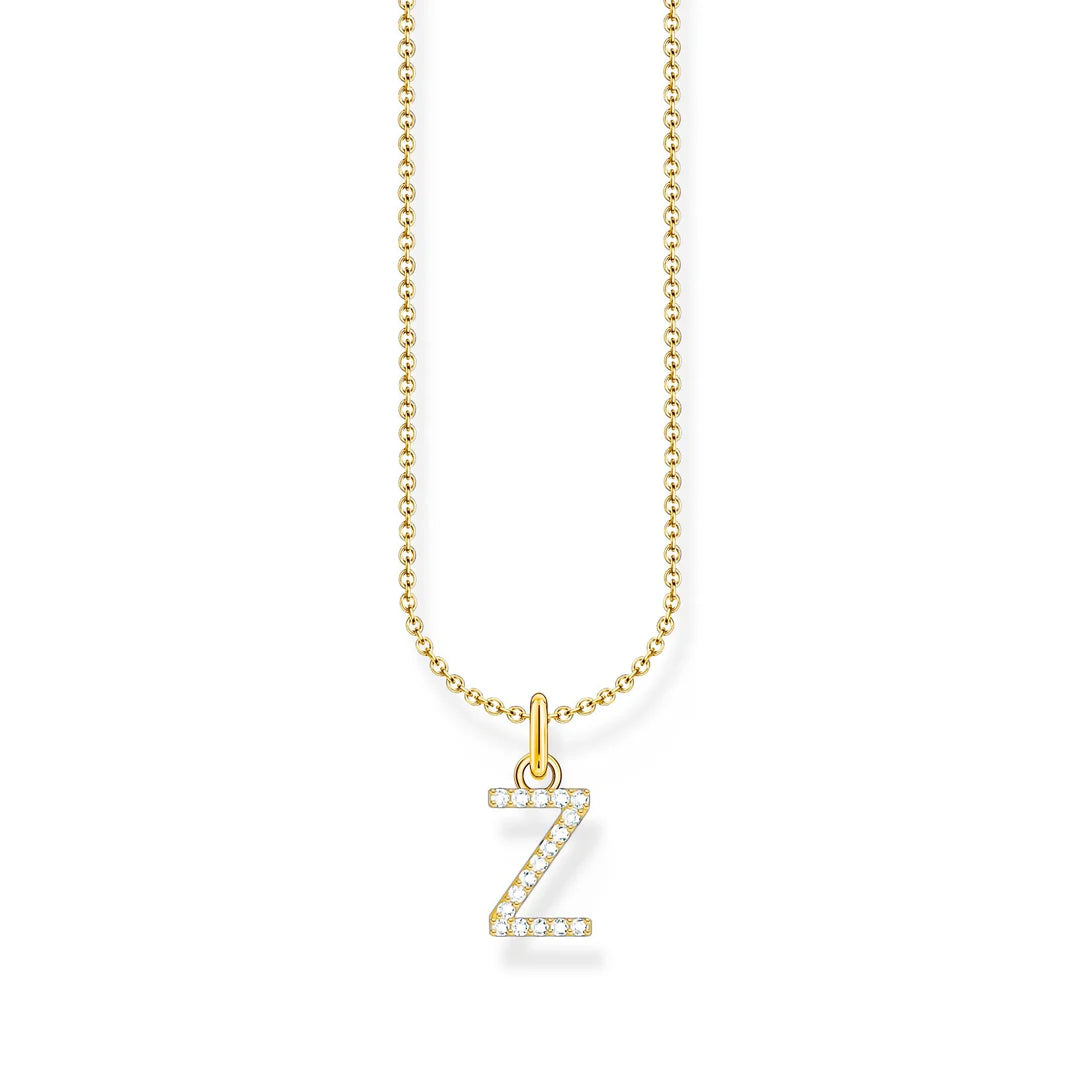 THOMAS SABO NECKLACE with Letter Pendant Z and White Zirconia - GOLD TKE2265Y