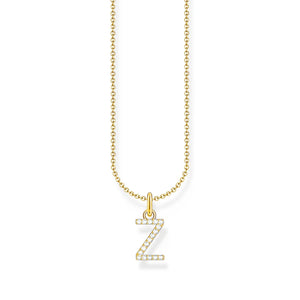 THOMAS SABO NECKLACE with Letter Pendant Z and White Zirconia - GOLD TKE2265Y