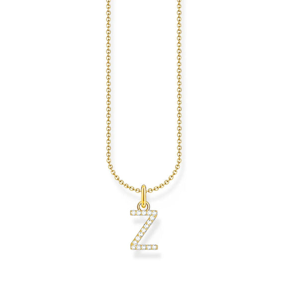 THOMAS SABO NECKLACE with Letter Pendant Z and White Zirconia - GOLD TKE2265Y