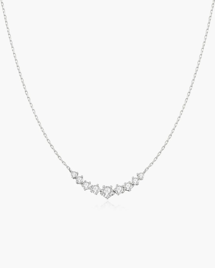 Ania Haie Silver Graduated Pavé Arc Necklace N079-02H
