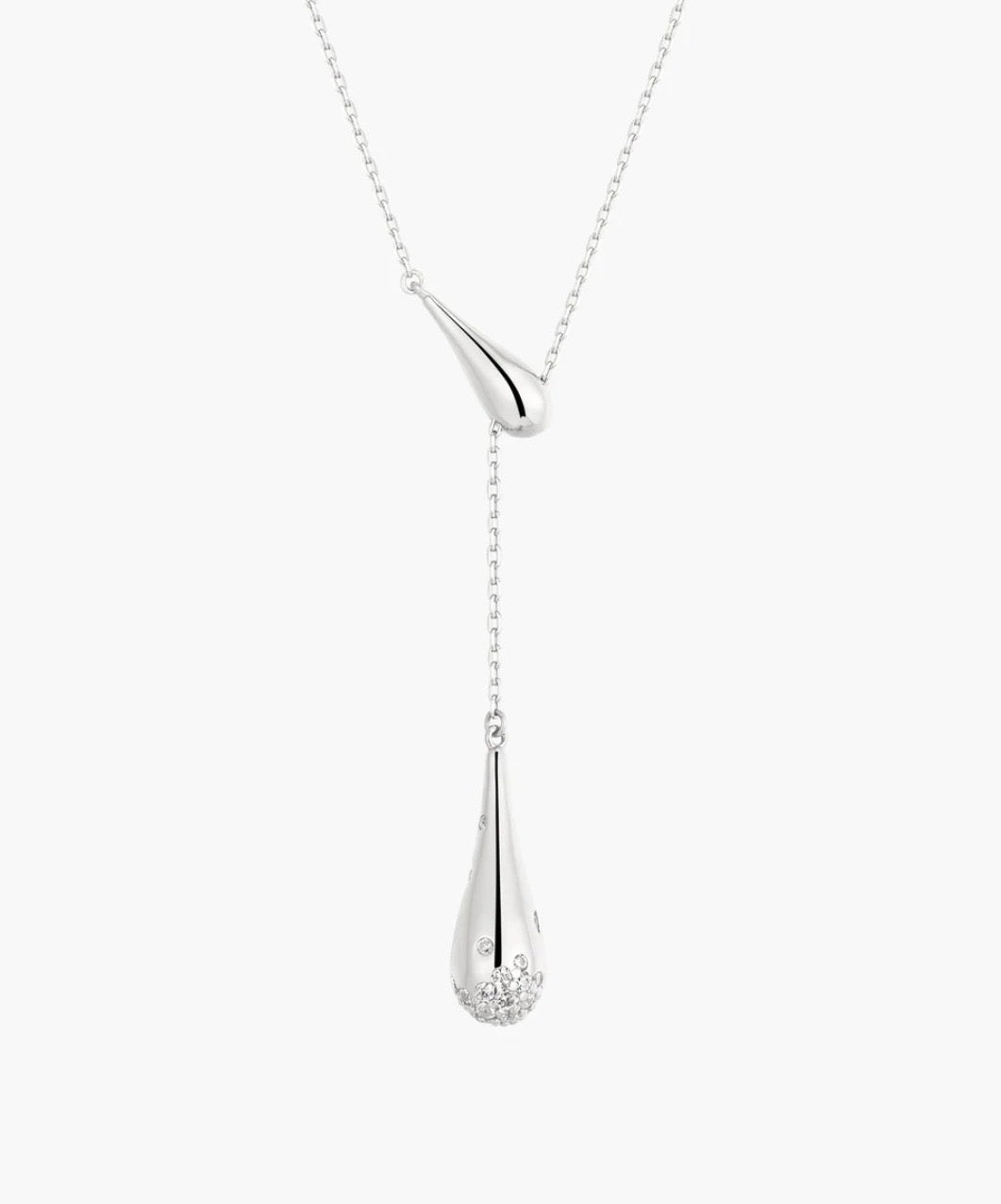 ANIA HAIE Silver Single-Slide Teardrop 45.5-53cm Necklace N078-04H