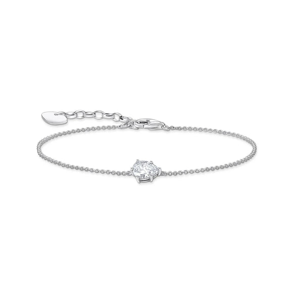 THOMAS SABO BRACELET With White Drop-Shaped Pendant- Silver TA2159