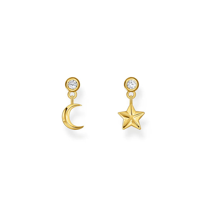 THOMAS SABO EAR STUDS with Sun and Moon - Gold TH2293Y