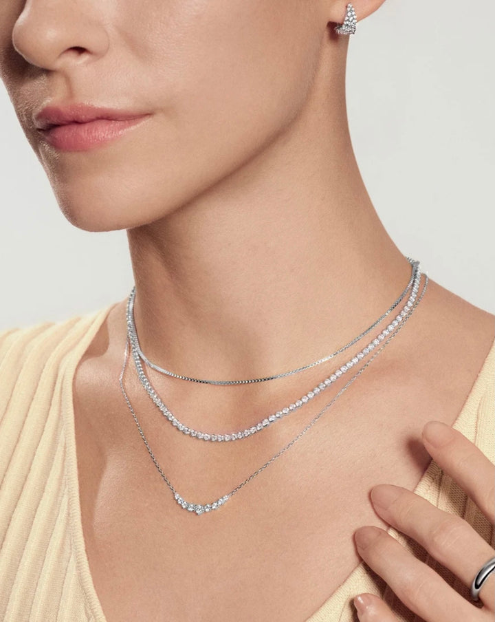 Ania Haie Silver Graduated Pavé Arc Necklace N079-02H