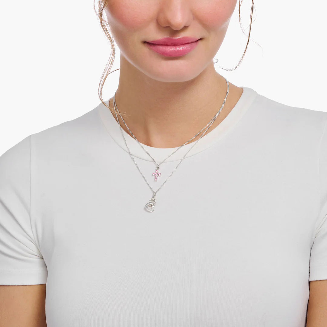 THOMAS SABO NECKLACE with Intertwined Hearts Pendant And Zirconia - Silver TKE2267