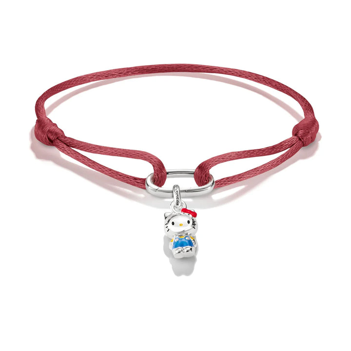 THOMAS SABO Hello Kitty Textile Bracelet Red with Charm TA2245