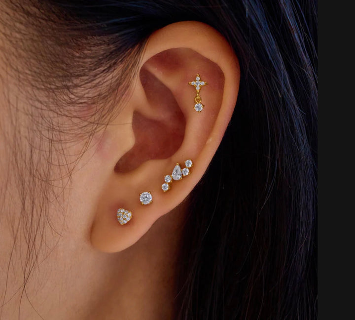 Ania Haie Gold Star Dangle Barbell Single Earring E070-12G