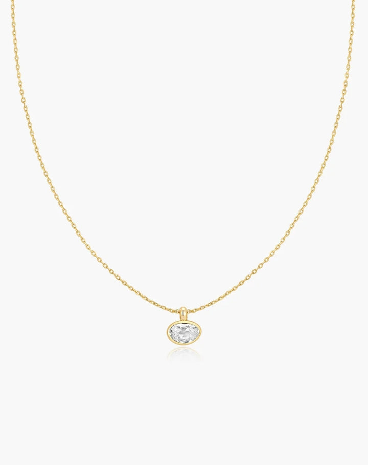 Ania Haie Gold Bezel Organic Pebble Necklace N076-03G