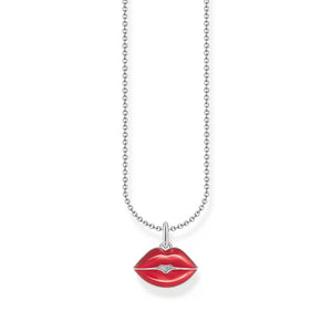 THOMAS SABO NECKLACE with Red Kissing Mouth Pendant - Silver TKE2230