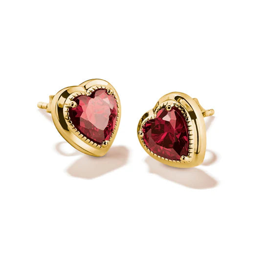 THOMAS SABO Small Red Heart Stud Earrings Gold TH2344REY