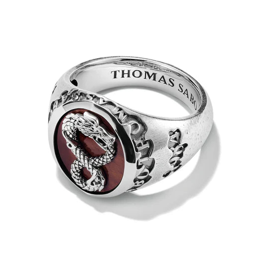 THOMAS SABO Signet Ring Dragon Red Tiger’s Eye TR2517M