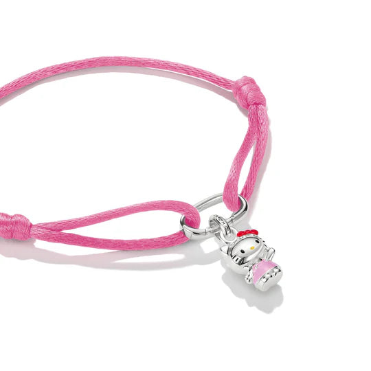 THOMAS SABO Hello Kitty Textile Bracelet Pink with Charm TA2242