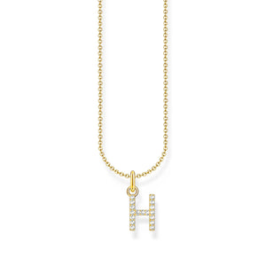 THOMAS SABO NECKLACE with Letter Pendant H and White Zirconia - GOLD TKE2247Y