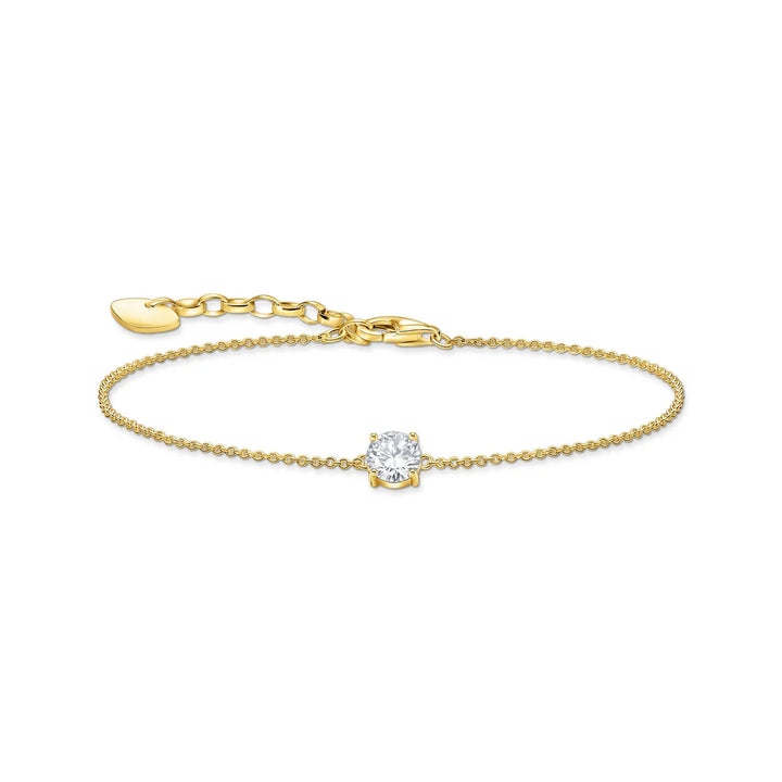 THOMAS SABO BRACELET with White Zirconia Pendant - Gold TA2156Y